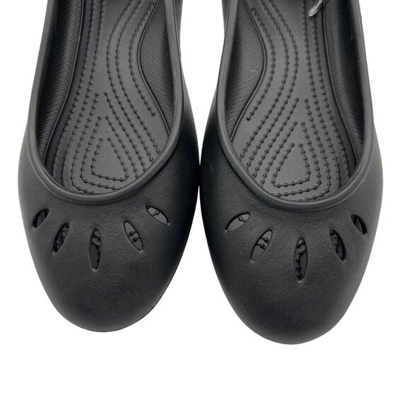 Crocs NEW Womens 8 Kelli Black Ballet Flat Shoes Slip On Comfort Loafer Office - Picture 5 of 11